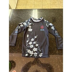 Hardcore Training Kids Rash Guard Compression Sz 12 Asian Sakura Base Layer